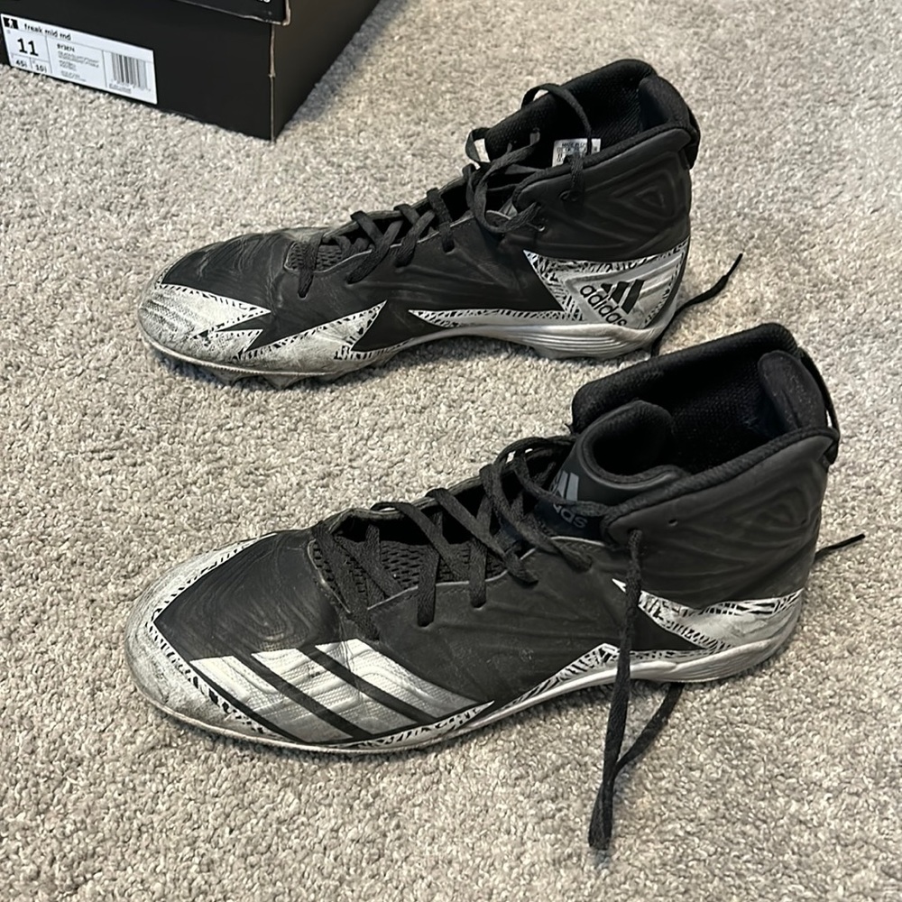 Black adidas “freak mid” size 11 cleats